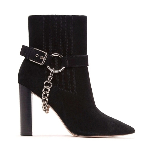 PAIGE Shoes - PAIGE London Chain Harness Heeled Ankle Booties